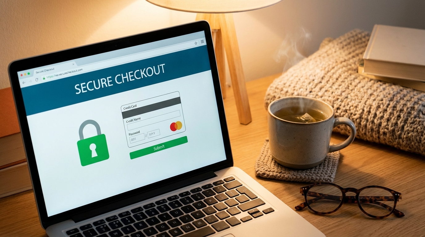 Secure online shopping with trust indicators